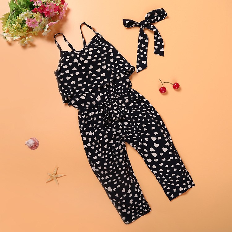 Mode Sommer Kinder Mädchen Kleidung Sets Baumwolle Ärmellose Polka Dot Strap Mädchen Overall Kleidung Sets Outfits Kinder Anzüge