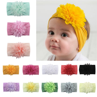 Kreatives Chiffon-Blumen-Stirnband für Babyhaare niedliches Prinzessinnen-Stirnband