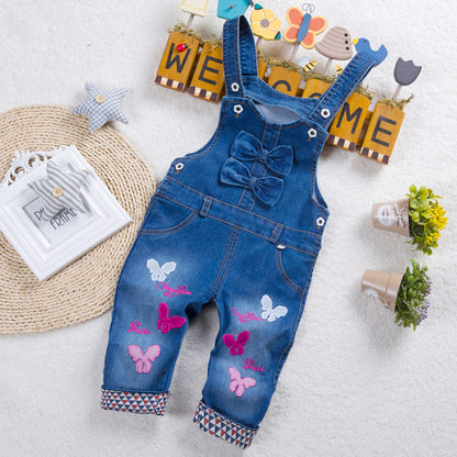 Children's bib jeans for boys and girls