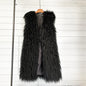 Long beach wool fur vest warm vest women's vest coat