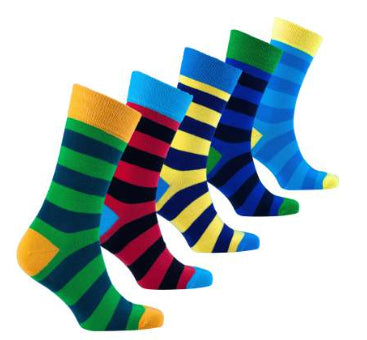 Men's Plus Size Long Striped Cotton Socks