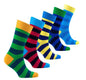 Men's Plus Size Long Striped Cotton Socks