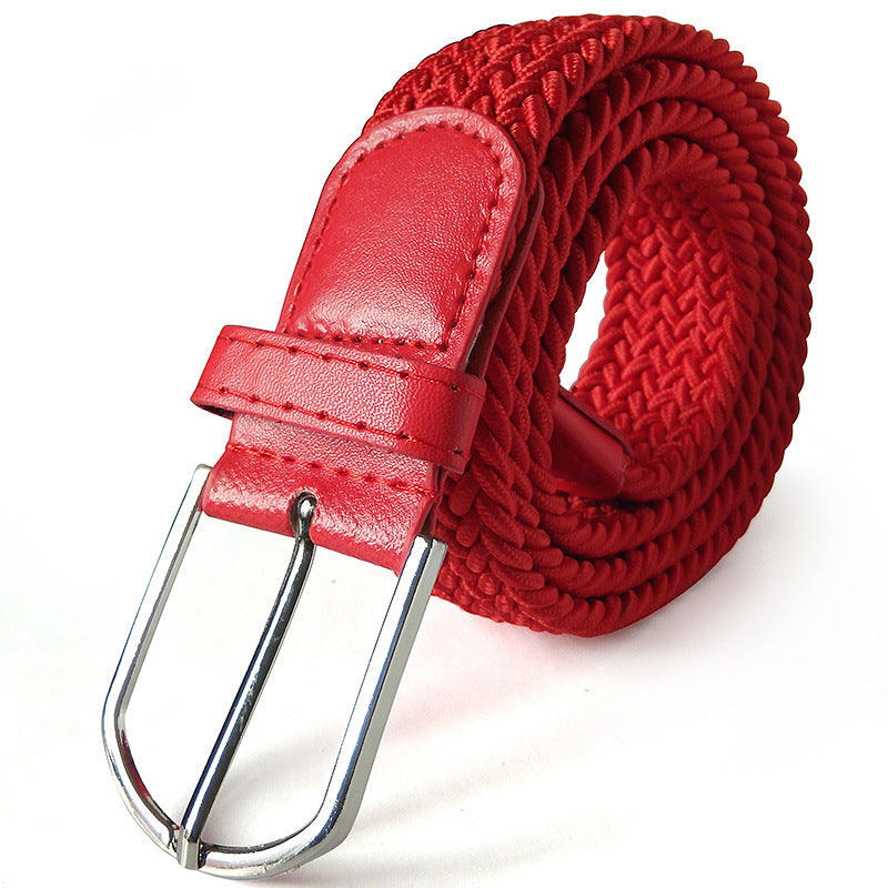 Unisex braided elastic belt stretch belt canvas belt student belt