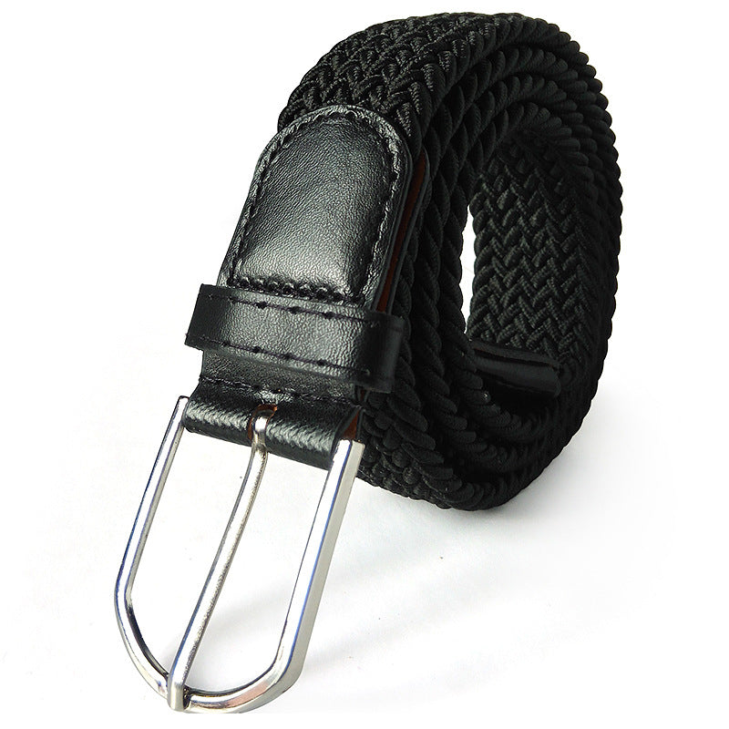 Unisex braided elastic belt stretch belt canvas belt student belt