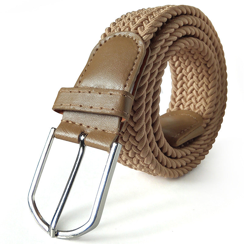 Unisex braided elastic belt stretch belt canvas belt student belt