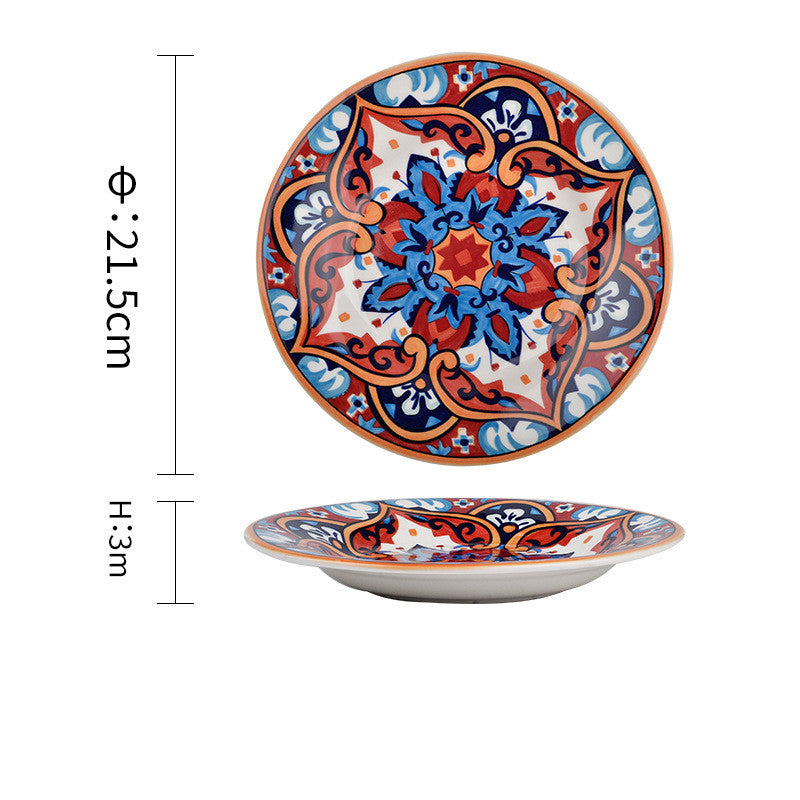 Underglaze ceramic tableware Bohemian household tableware