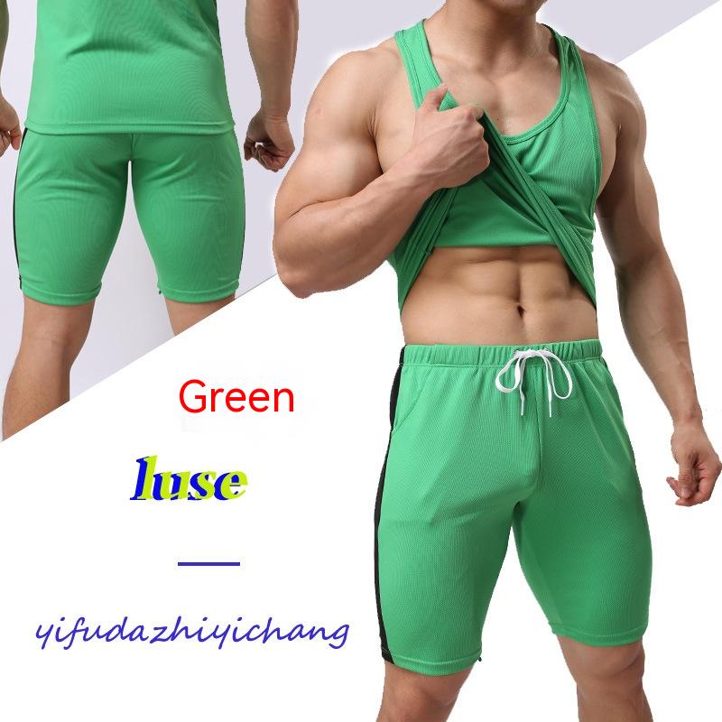 Sporty color matching fashionable quick-drying lace-up pants for men