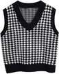 Houndstooth knitted vest