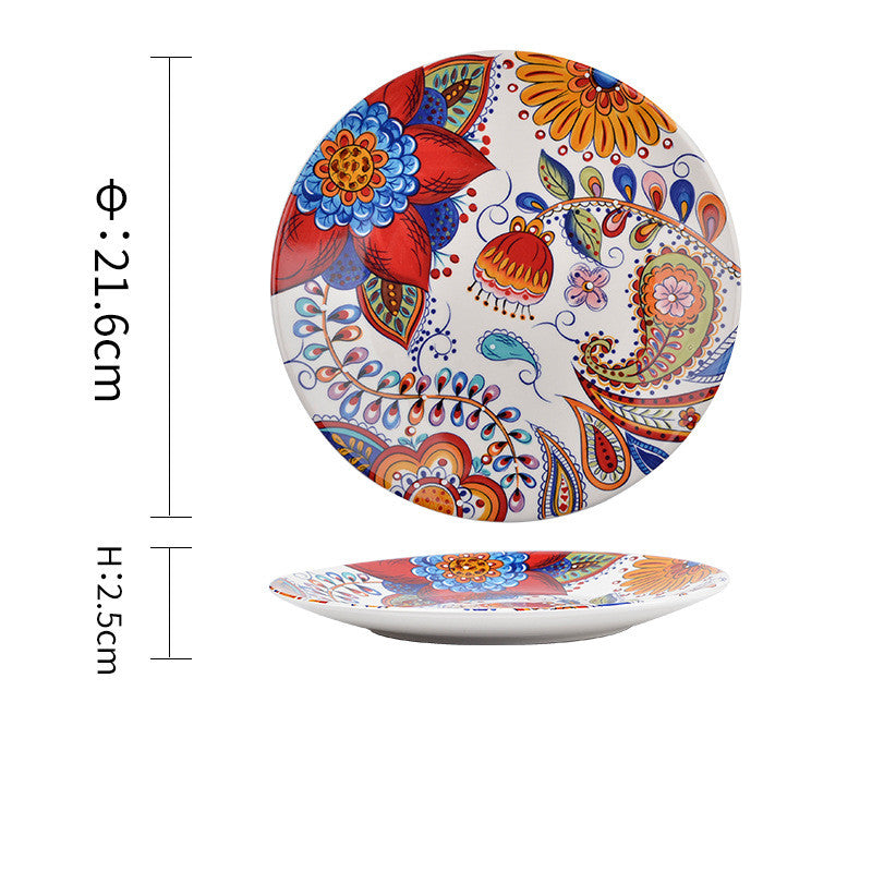 Underglaze ceramic tableware Bohemian household tableware