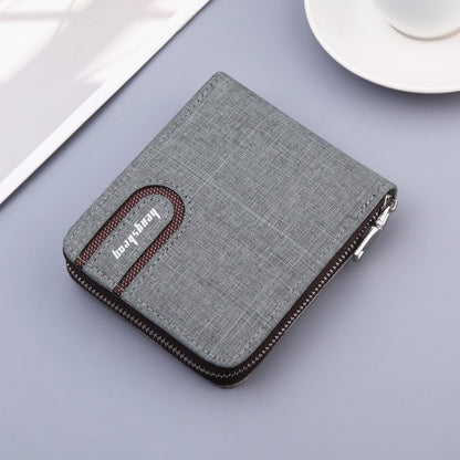 Short multifunctional men's canvas wallet