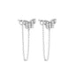 Earrings with integrated zircon butterfly and diamond inlay