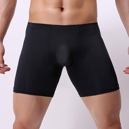 Men's extended ice silk boxer shorts