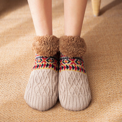 Autumn and winter floor socks home warm women's socks snow non-slip