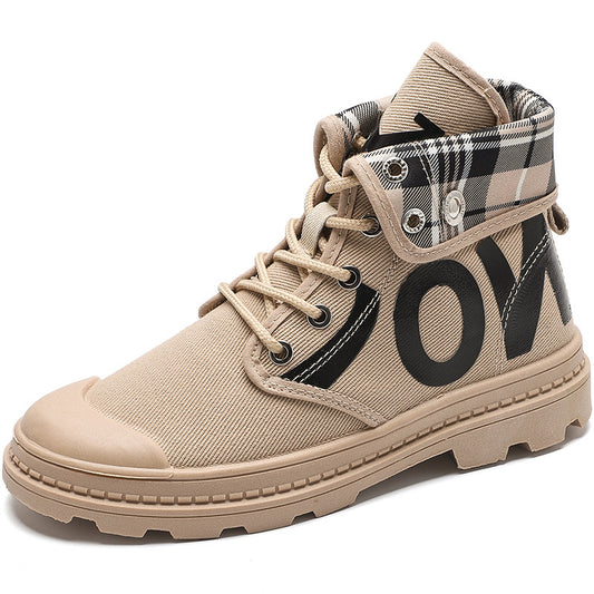 New All Match High Top Girls Canvas Short Boots Women's Shoes