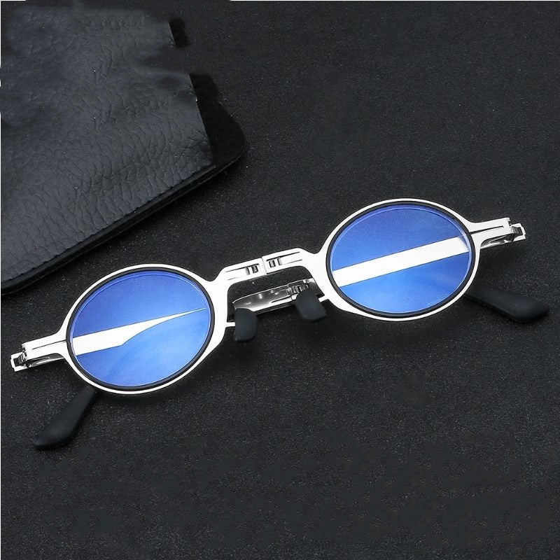 Foldable portable hyperopia glasses reading glasses with metal frame