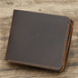 Men's wallet leather wallet retro wallet rough three-fold first layer cowhide