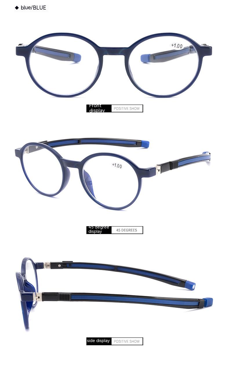 Portable retractable reading glasses with magnetic strap