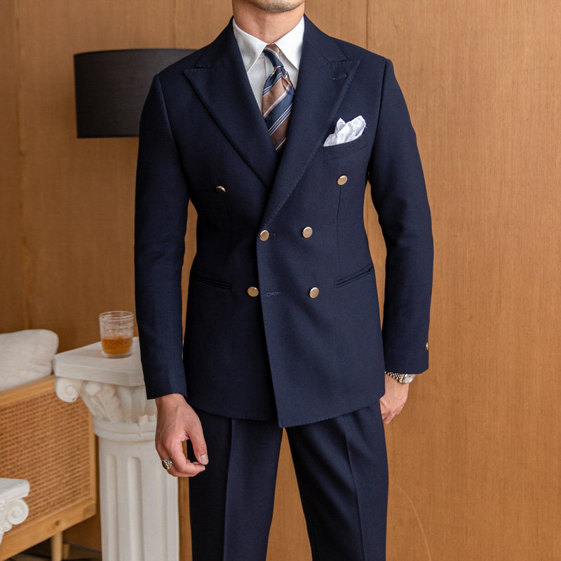 Slim double-breasted men's suit