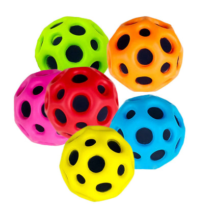 Hole ball soft bouncy ball anti-fall moon shape porous bouncy ball children's toy for indoor and outdoor ergonomic design