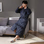 Long sleeve thin quilted pure cotton bathrobe for autumn and winter