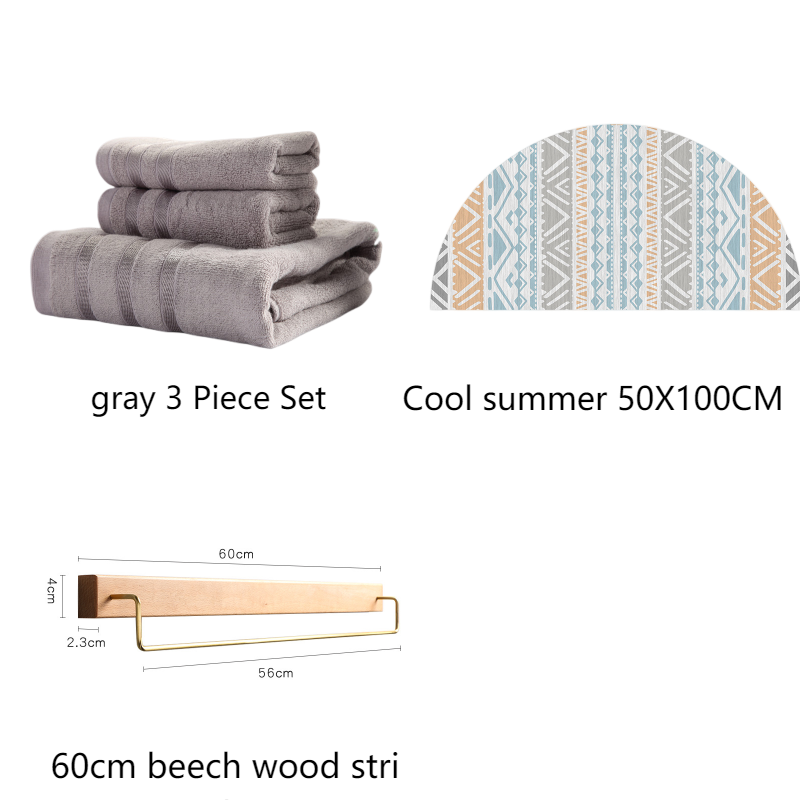 Bamboo towel set antibacterial and hypo allergenic