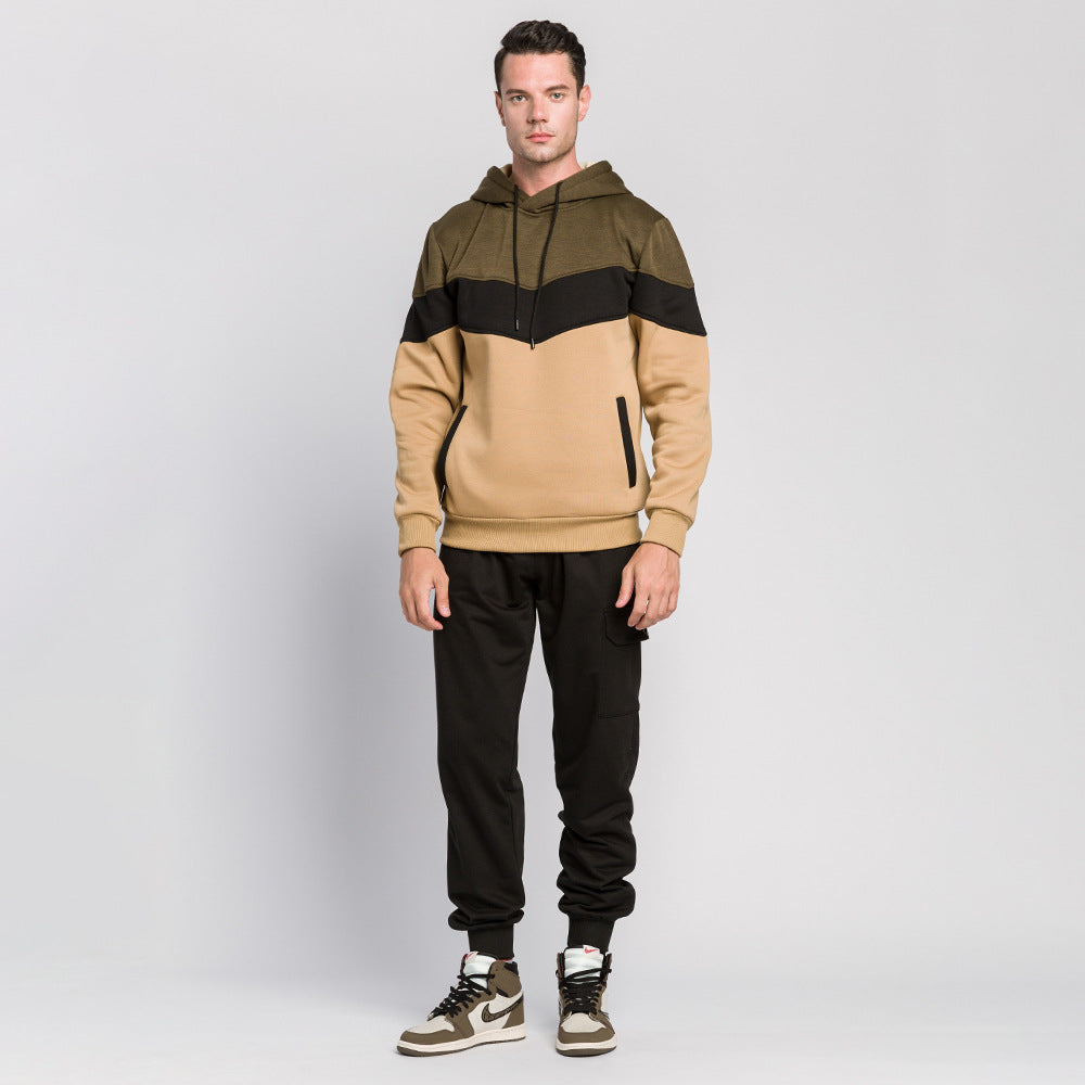 Modischer Pullover mit Kapuze Sweatshirt für Herren Frühling und Herbst lässig einfarbig