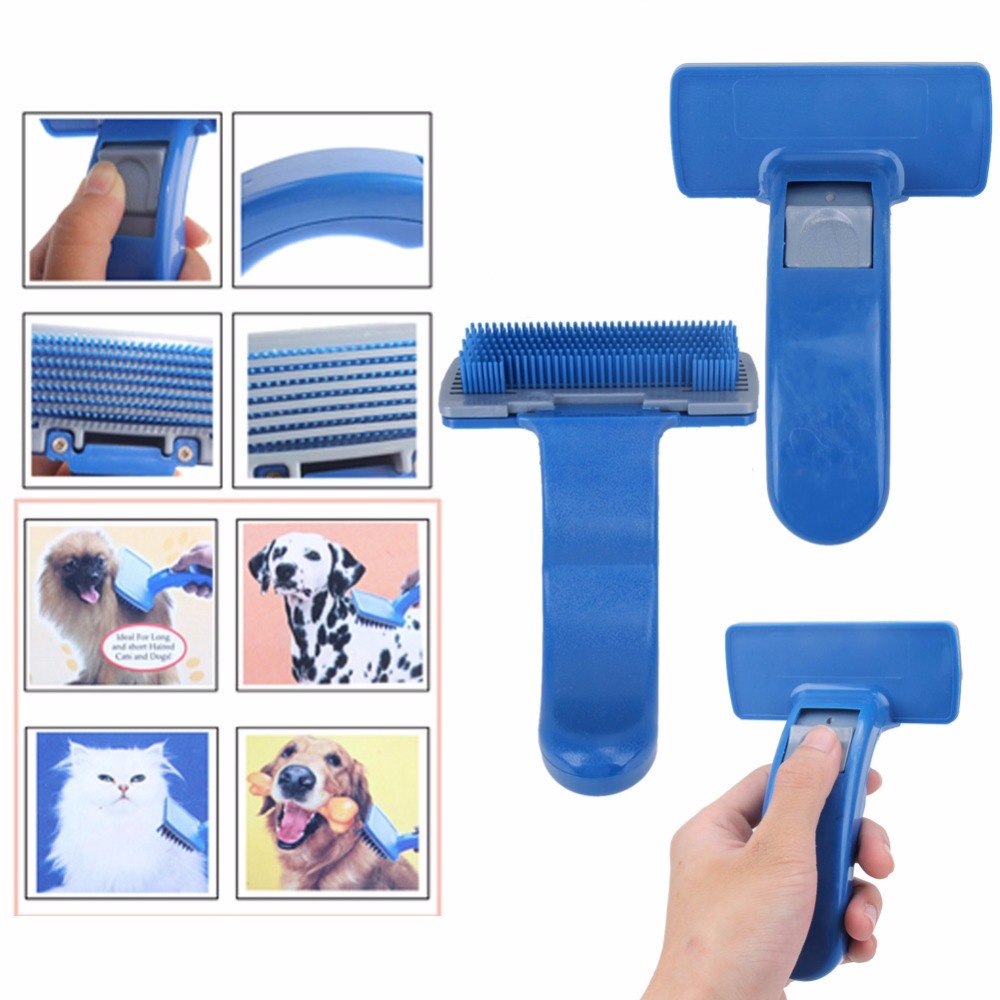 Haustierbürstenkamm für Welpen Hunde und Katzen selbstreinigende Kämme Haarschneider Pflegewerkzeuge für Hunde Tiere Haustierreinigungszubehör