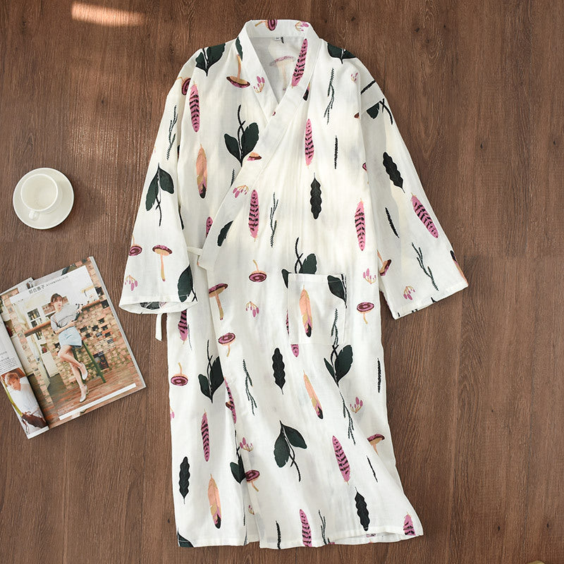 Kimono bathrobe nightdress made of gauze