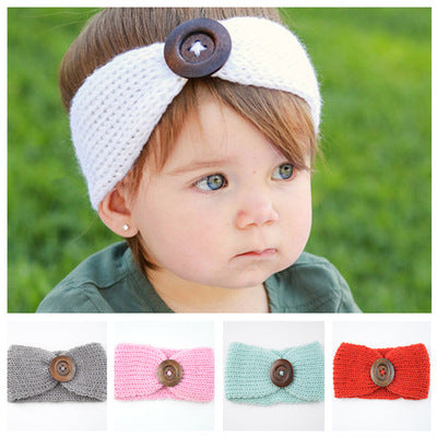 Baby wool headband handwoven hair accessory