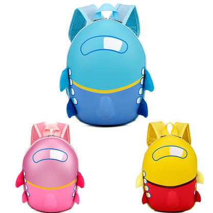 Wholesale for children cartoon kindergarten school bag small airplane hard shell backpack waterproof eggshell double shoulder bag