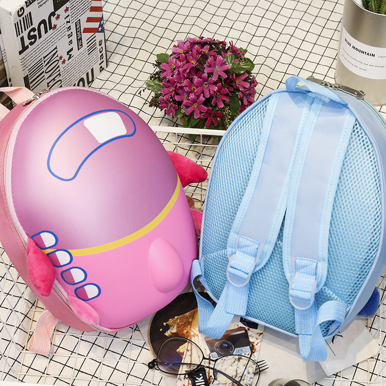 Wholesale for children cartoon kindergarten school bag small airplane hard shell backpack waterproof eggshell double shoulder bag