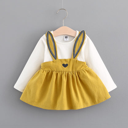 herbst neue Koreanische kinder kleidung, mädchen niedlichen kaninchen kleid, baby baby prinzessin kleid 916