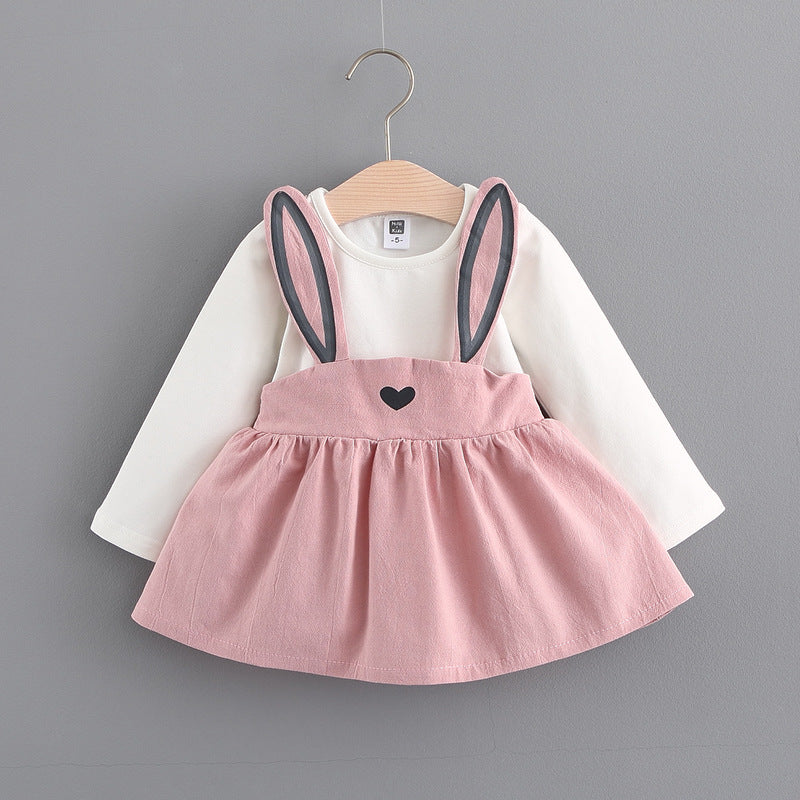 herbst neue Koreanische kinder kleidung, mädchen niedlichen kaninchen kleid, baby baby prinzessin kleid 916