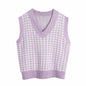 Houndstooth knitted vest