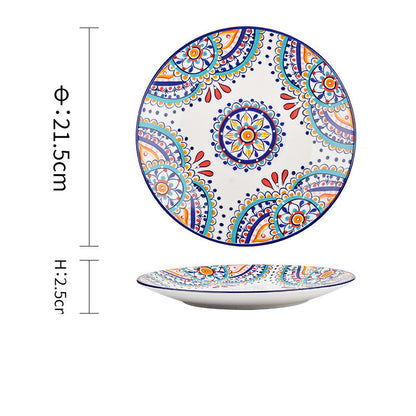 Underglaze ceramic tableware Bohemian household tableware