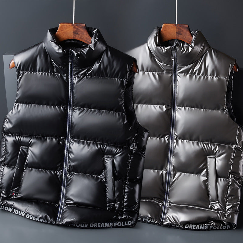 Shiny down cotton vest for men