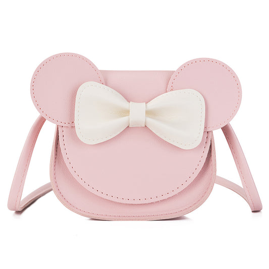 Cute and adorable bow soft girl student small bag for children PU female