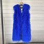 Long beach wool fur vest warm vest women's vest coat