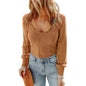 Solid color long sleeve scoop neck sweater