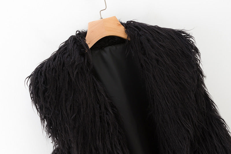 Faux fur effect vest