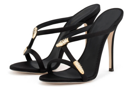 Schwarze Sandalen mit Stiletto-Absatz
