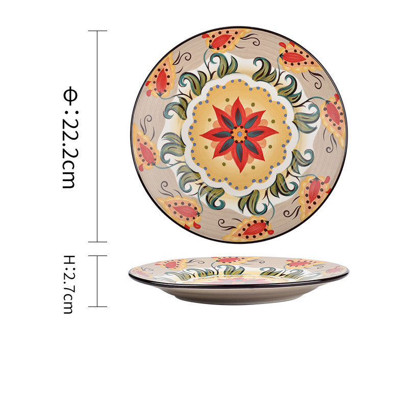 Underglaze ceramic tableware Bohemian household tableware