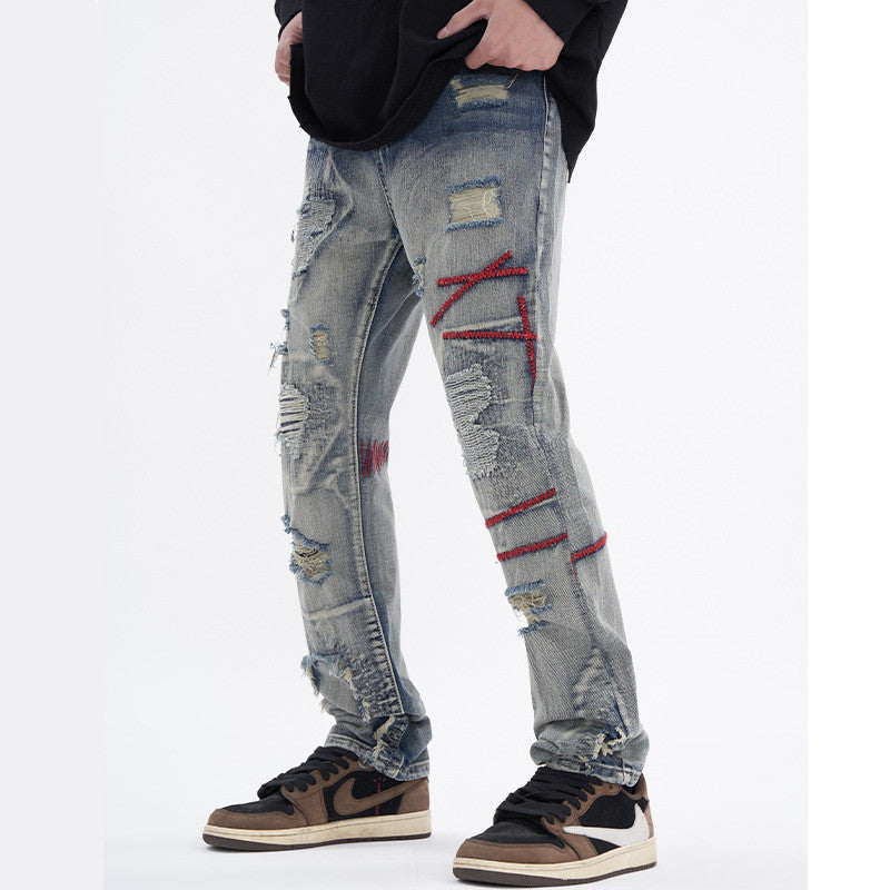 Ripped vintage jeans for men