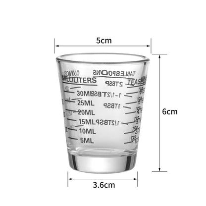 Amerikanische Espressotasse Unzenbecher Glas abgestufter Extraktionsbecher