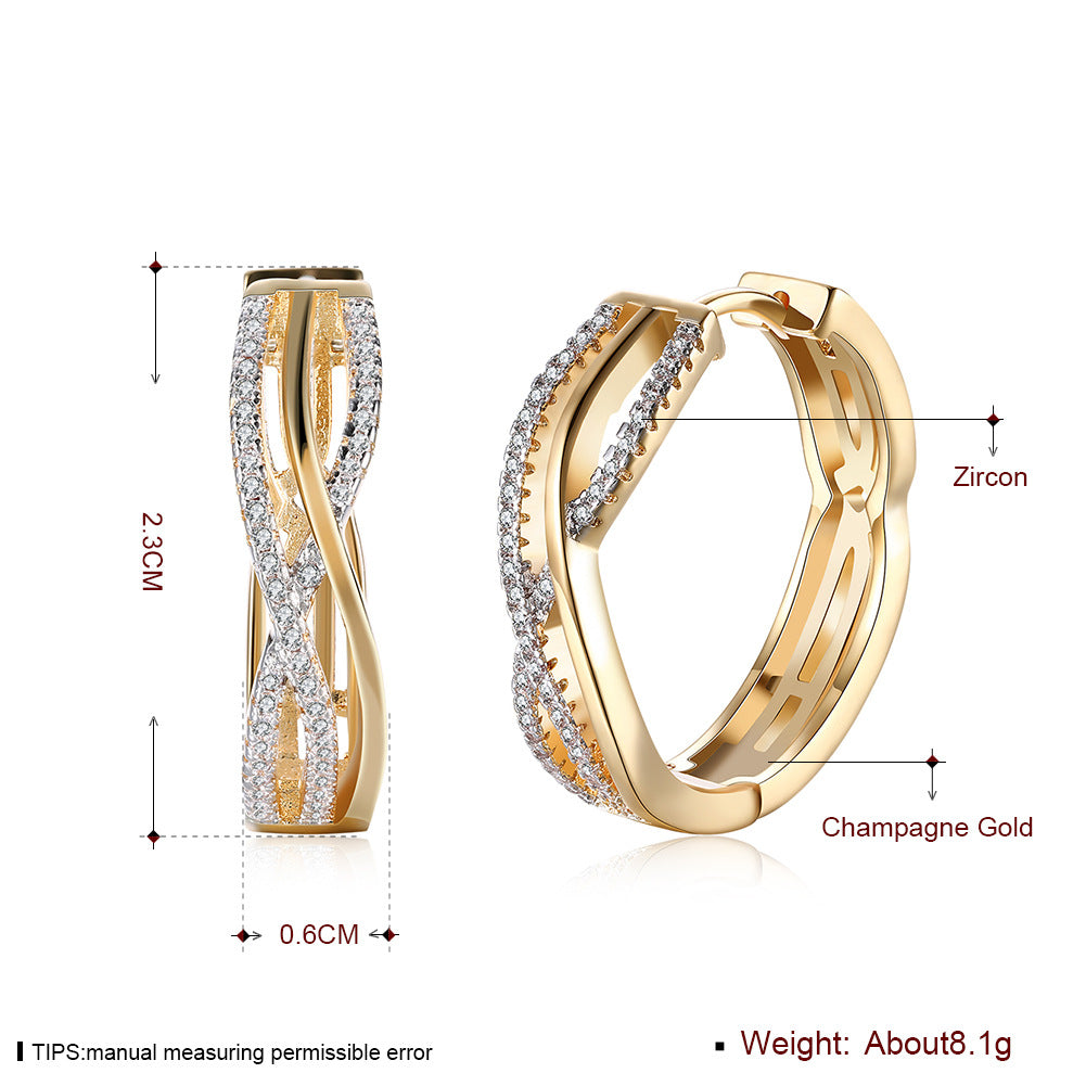 Fashion line-shaped diamond for women earrings