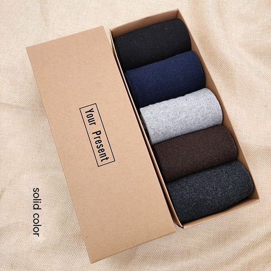 Men's casual thickening thermal mid tube socks