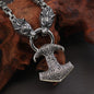 Vintage square chain titanium steel pendant wolf head necklace men's sweater chain