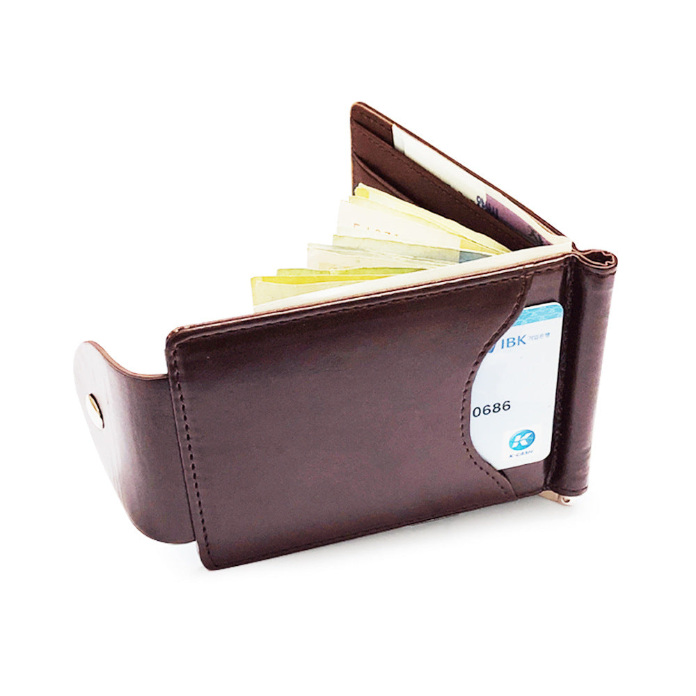 Fashionable short men's wallet made of PU leather