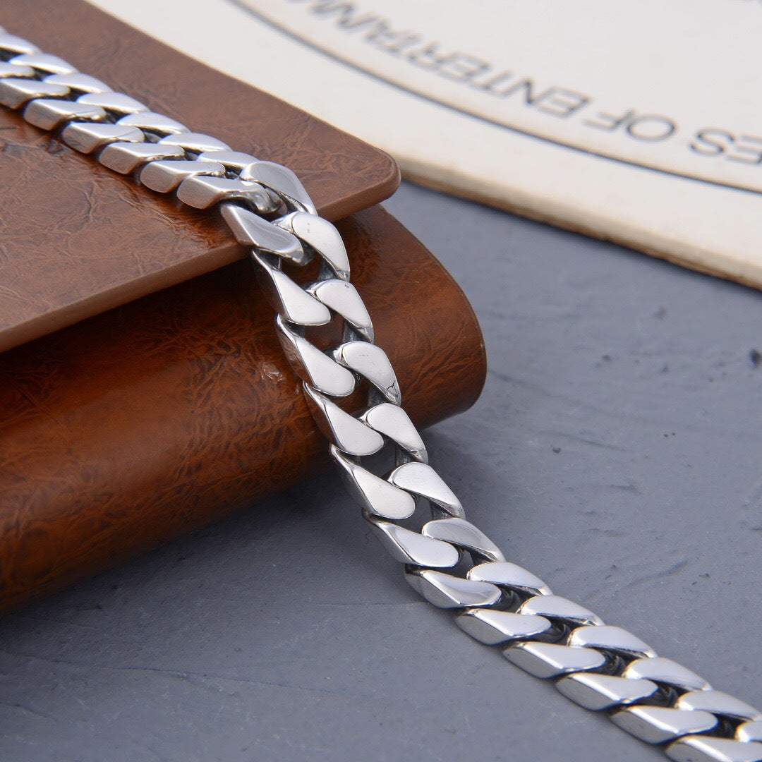 S925 Silber glänzendes personalisiertes Armband für Männer und Frauen im gleichen einfachen Stil