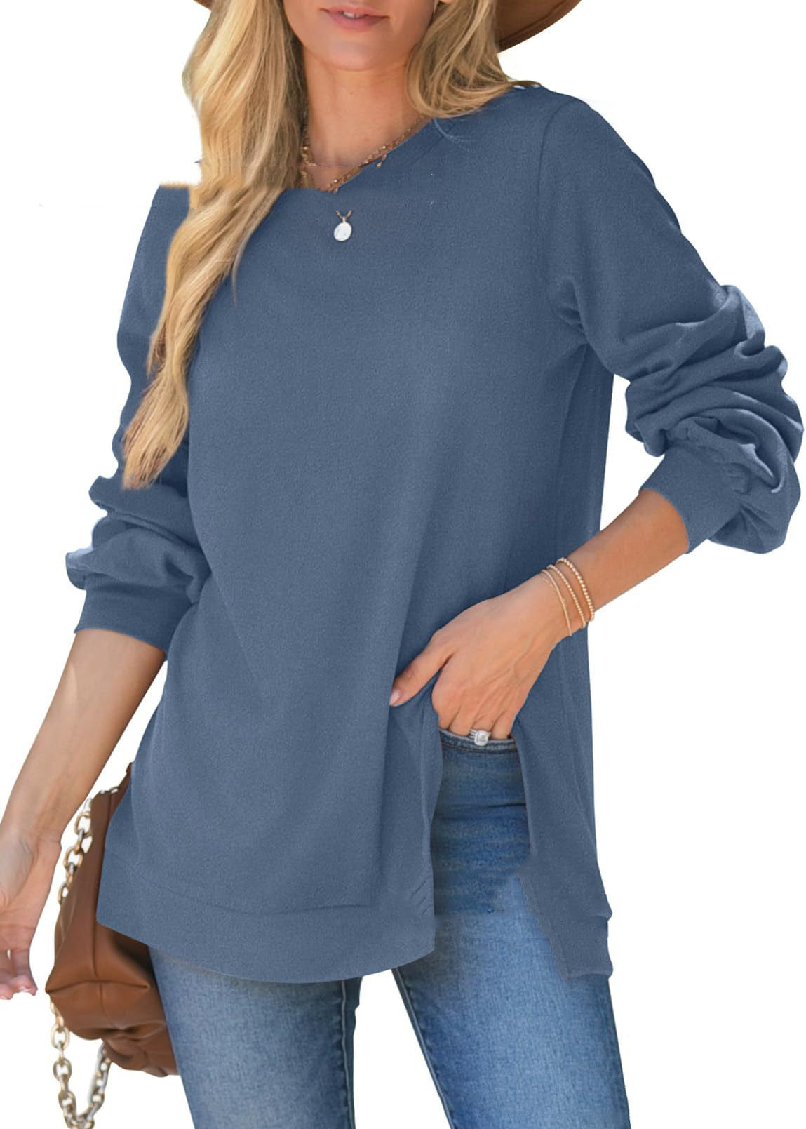 Damen-Pullover mit seitlichem Schlitz